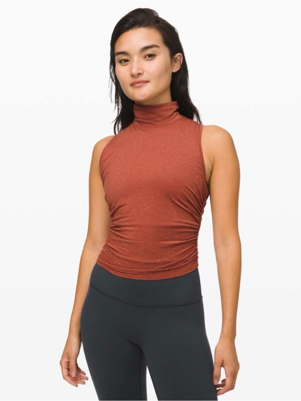 LULULEMON Sleeveless Mock Neck Fitted Tank Top Slim Fit High Neck Athleisure